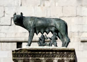 Romulus and Remus she wolf statue